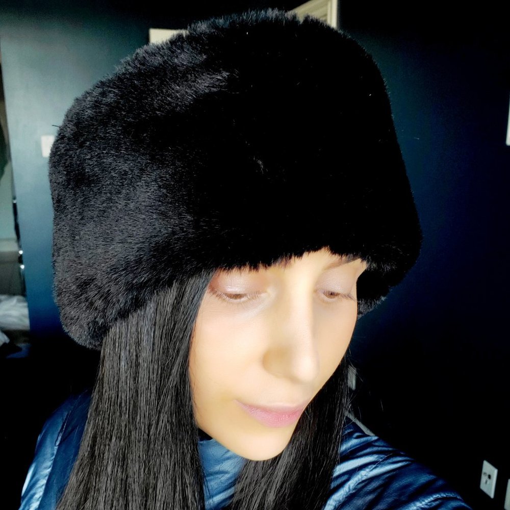 Black Faux Fur Headband Wrap